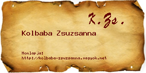 Kolbaba Zsuzsanna névjegykártya